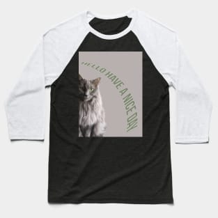 Gray cat with green eyes Baseball T-Shirt